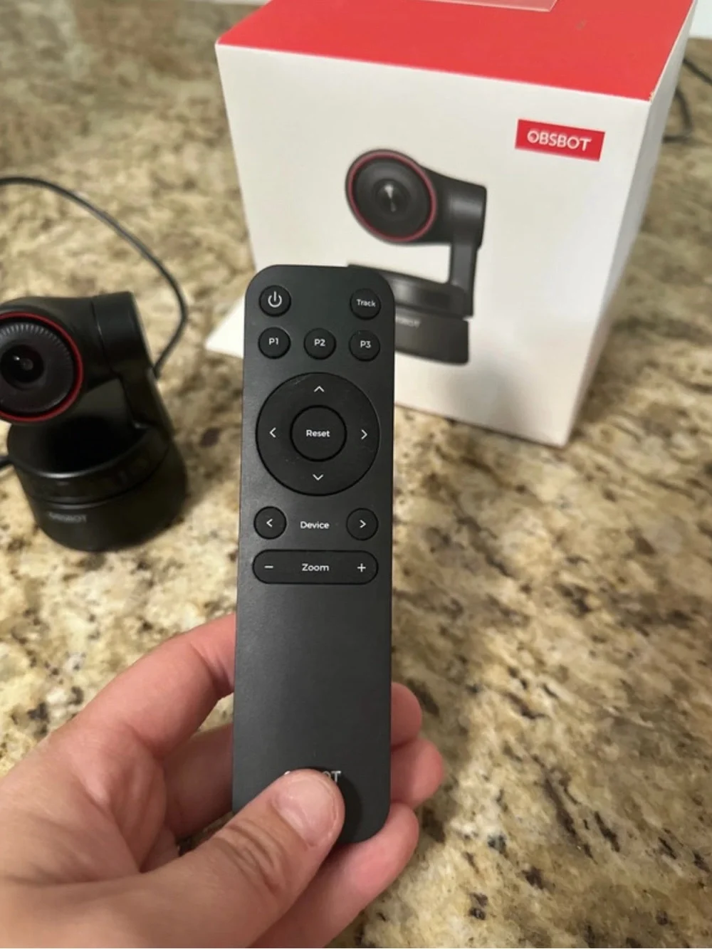 Black and Red PTZ Webcam with Remote Control